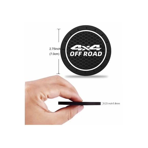 Car Cup Holder Coasters 2pcs Non Slip 2.75in Sequoia Tacoma 4x4 Off Road New - Picture 7 of 11